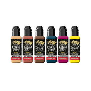 Kuro Sumi Imperial Nicole Zulianello Anime - Zestaw tuszu do tatuażu, 6 x44 ml