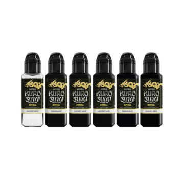 Kuro Sumi Imperial Marta Make Fine Art Black and Grey - Zestaw tuszu, 6 x 44 ml