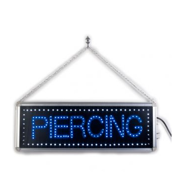 Szyld LED z łańcuszkiem do zawieszenia - Tattoo/Piercing